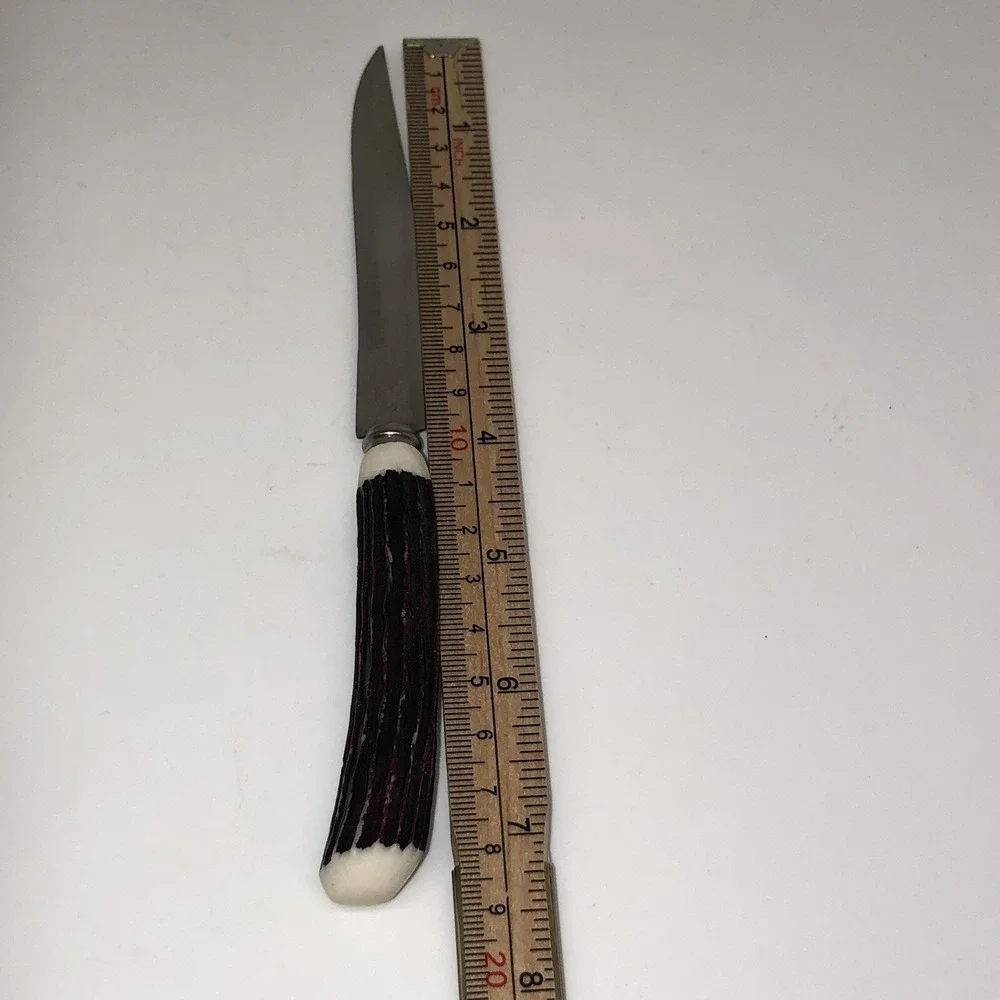 6 Piece Stainless Steel Steak Knives Hollow Ground Vintage Original Box Japan
